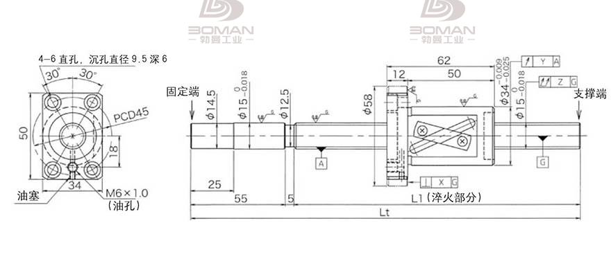 KURODA GG1520AS-BALR-1300A 黑田精工丝杆怎么安装图解