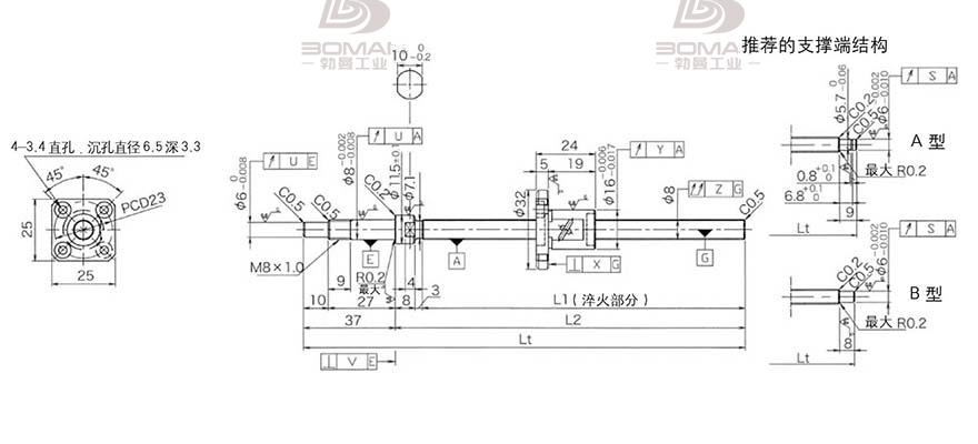KURODA GP081FDS-AAFR-0250B-C3S 黑田精工的滚珠丝杠怎么拆