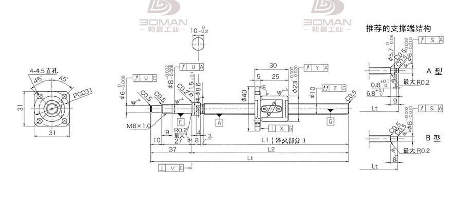 KURODA GP1002DS-EAFR-0210B-C3F 日本米思米黑田丝杆