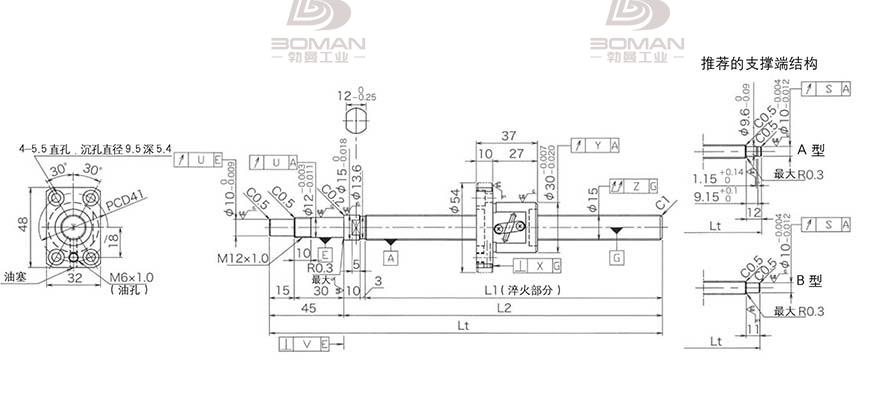KURODA GP1502DS-BAPR-0300B-C3S 黑田丝杆替换尺寸视频教程